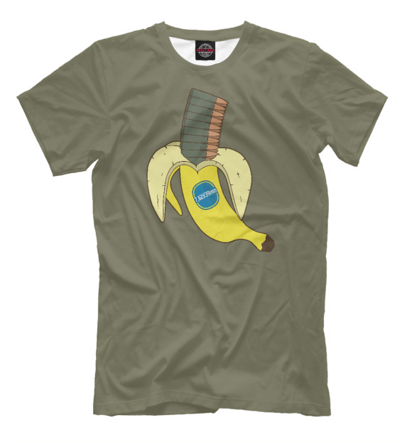 Мужская футболка с изображением Банан-магазин АК цвета Белый