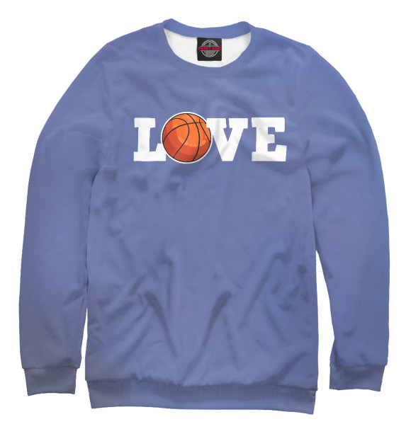 Мужской свитшот с изображением Basketball Player Valentine цвета Белый