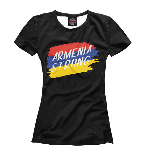 Женская футболка с изображением Сильная Армения цвета Белый