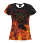 Женская футболка Валькнут компас рун в огне