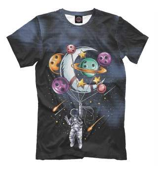 Мужская футболка Космонавт и планеты