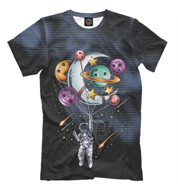 Футболка для мальчиков с изображением Космонавт и планеты цвета Белый