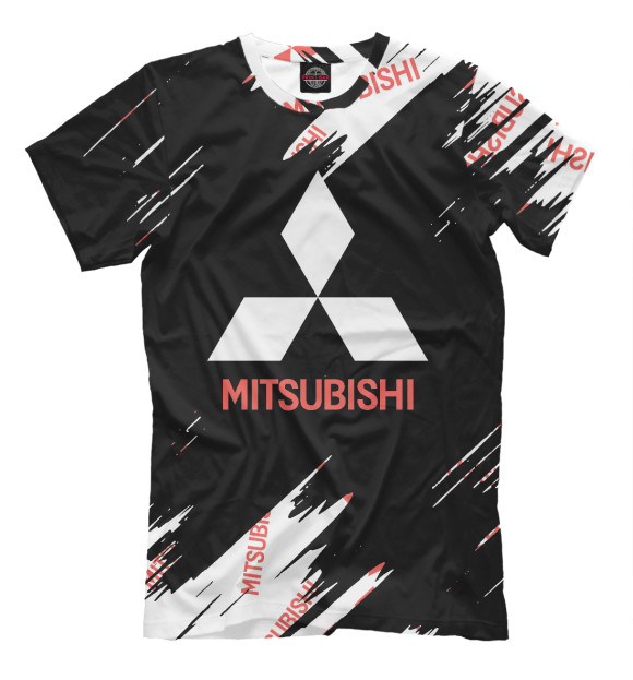 Мужская футболка с изображением Mitsubishi цвета Белый