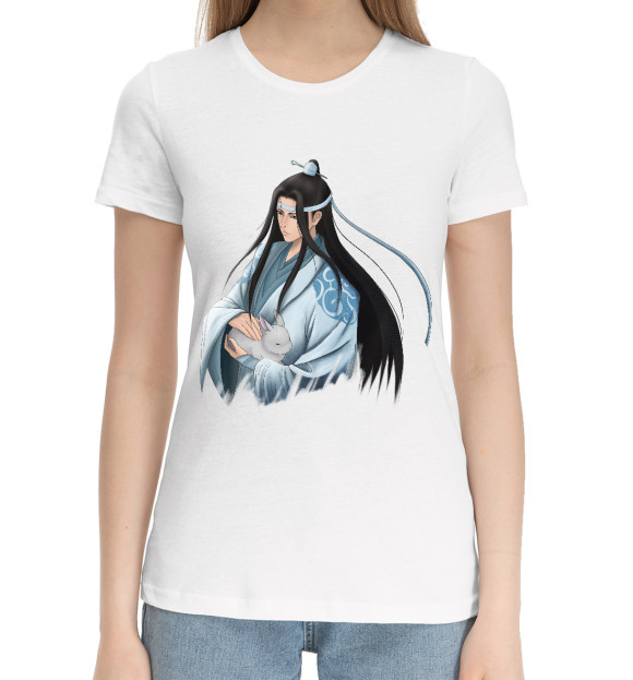 Женская хлопковая футболка с изображением Лань Чжань цвета Белый