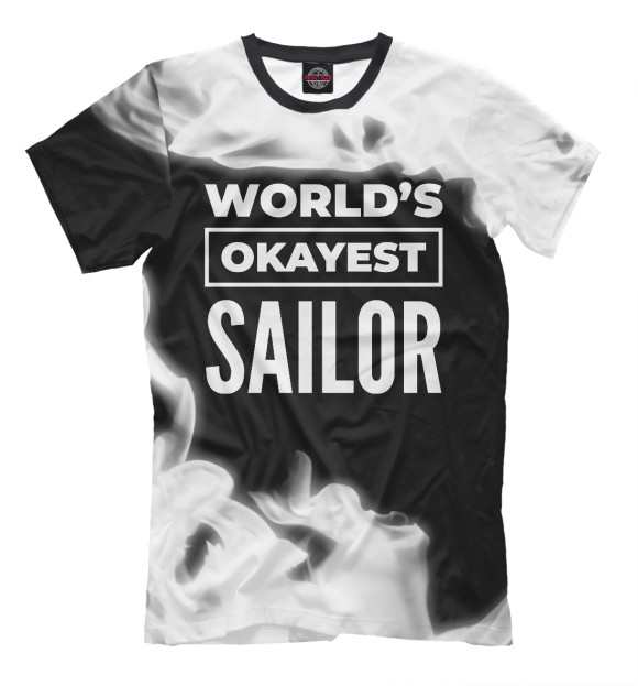 Футболка для мальчиков с изображением World's okayest Sailor цвета Белый