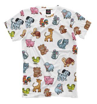 Мужская футболка Слоны с друзьями животными