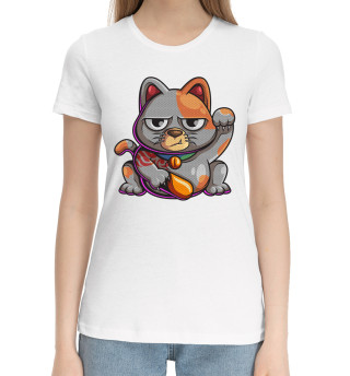 Женская хлопковая футболка Кот