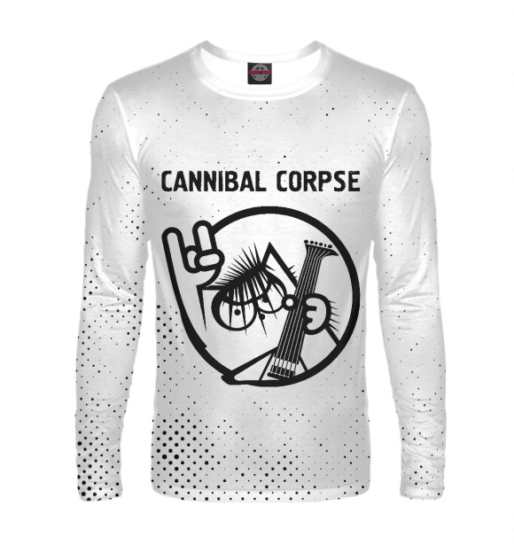 Мужской лонгслив с изображением Cannibal Corpse / Кот цвета Белый