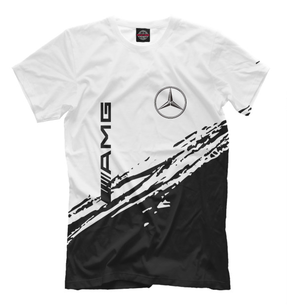 Мужская футболка с изображением Mercedes-Benz цвета Белый