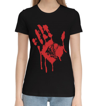 Хлопковая футболка для девочек Кровавая ладонь