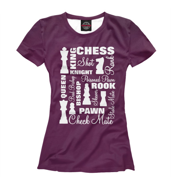 Женская футболка с изображением Chess Players цвета Белый