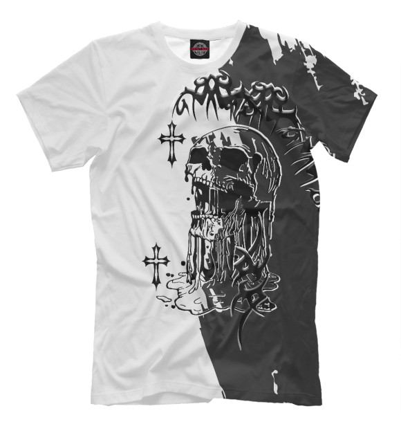 Мужская футболка с изображением Skull Time цвета Белый