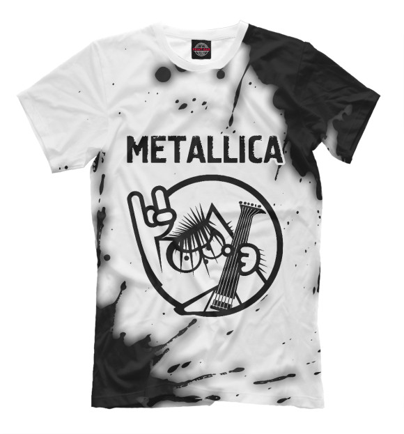 Мужская футболка с изображением Metallica - Кот цвета Белый
