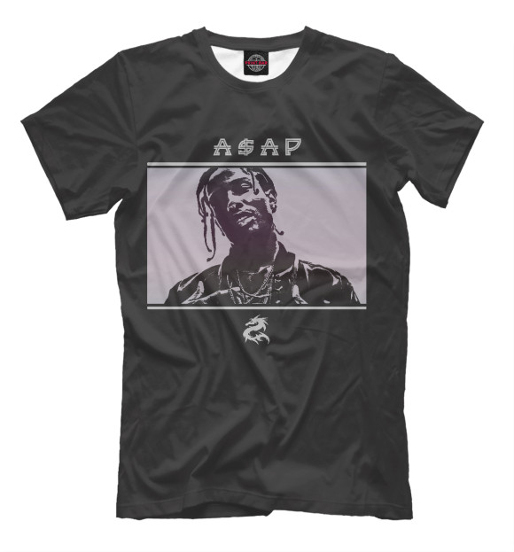 Мужская футболка с изображением A$AP Rocky цвета Белый